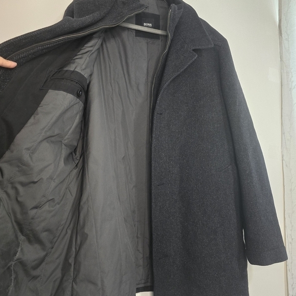 Boss Hugo Boss Charcoal Grey 100% Virgin Wool Coat Neutral - Picture 6 of 15